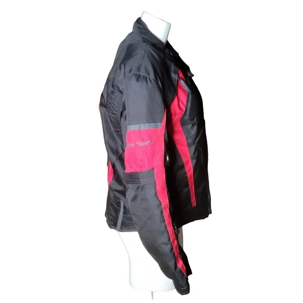 Milano Sport Mens Motorcycle Jacket Med Black Red Padded Detachable Liner - Picture 9 of 16